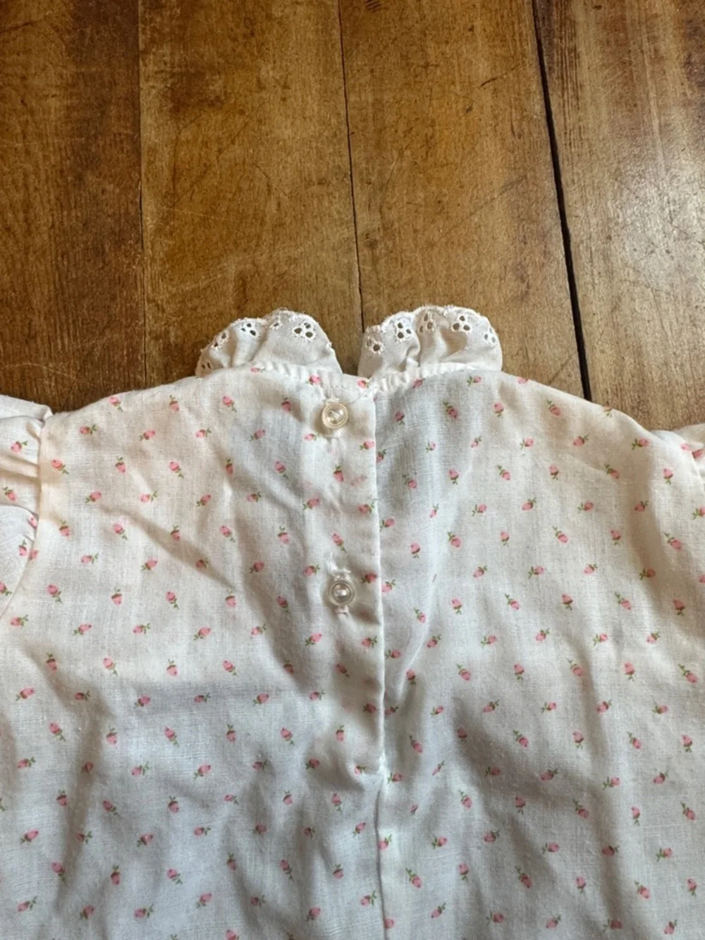Vintage Her Majesty Pink Floral dress 18 months Lace Trim cottagecore